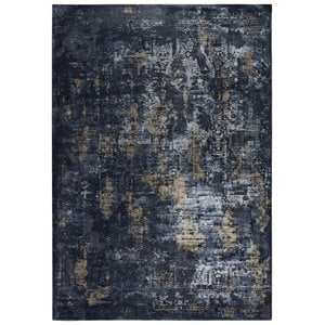 Pemberly Row 7'10&quot x 9'10&quot Gray/Black/Blue/Black/Gray Power-Loom Rug