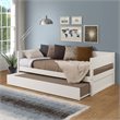 Pemberly Row Solid Wood Twin Daybed and Trundle Set in White