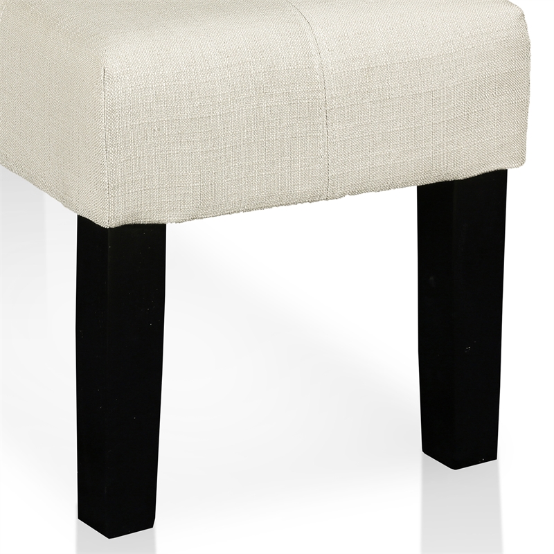Pemberly Row Modern / Contemporary Fabric Accent Bench in Ivory