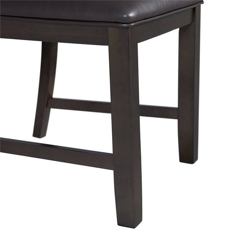 Pemberley Row Faux Leather Black Side Chair Set Rectangular Upholstered