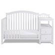 Pemberly Row Modern 4-in-1 Convertible Crib and Changer White