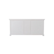 Pemberly Row Mahogany Wood Bookcase 5 Doors 3 Drawers in Classic White