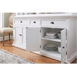 Pemberly Row Mahogany Wood Bookcase 5 Doors 3 Drawers in Classic White