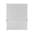 Pemberly Row Mahogany Wood Bookcase 5 Doors 3 Drawers in Classic White
