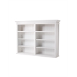 Pemberly Row Mahogany Wood Bookcase 5 Doors 3 Drawers in Classic White