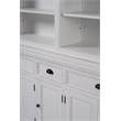 Pemberly Row Mahogany Wood Bookcase 5 Doors 3 Drawers in Classic White