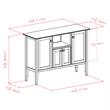 Pemberly Row 4 Door Transitional Wood/Metal Buffet Table in Coffee