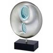 Pemberly Row Modern Poly Resin Table Lamp with LED in Black and Silver