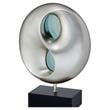 Pemberly Row Modern Poly Resin Table Lamp with LED in Black and Silver