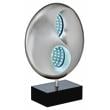Pemberly Row Modern Poly Resin Table Lamp with LED in Black and Silver