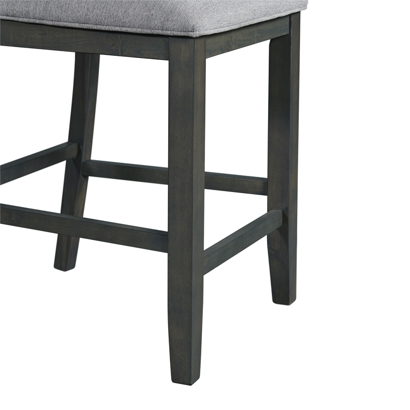 Pemberly Row Contemporary Counter Height Side Chair Set in Gray