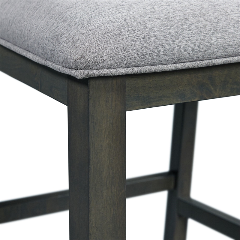Pemberly Row Contemporary Counter Height Side Chair Set in Gray