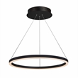 Pemberly Row Adjustable Aluminum ETL Certified Integrated LED Chandelier Black