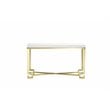 Pemberly Row Stainless Steel Console in White Lacquer & Gold