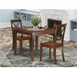 Pemberly Row 3-piece Wood Dining Set with Square Table in Mahogany