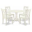 Pemberly Row 5-piece Wood Dining Set with X-Back Chairs in White