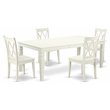 Pemberly Row 5-piece Wood Dining Set with X-Back Chairs in White