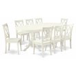 Pemberly Row Modern 9-piece Wood Dining Room Set in Linen White