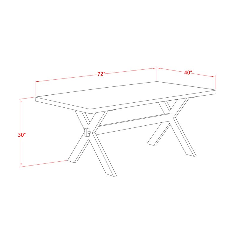 Pemberly Row X-Style 9-piece Wood Dining Set in Black/Cement