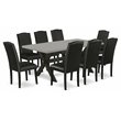 Pemberly Row X-Style 9-piece Wood Dining Set in Black/Cement