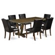 Pemberly Row V-Style 7-piece Wood Dining Set in Jacobean Brown