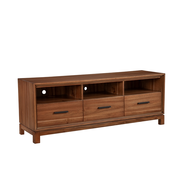 Pemberly Row Modern / Contemporary TV Console in Honey Maple (Brown)