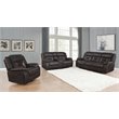 Pemberly Row 3-piece Faux Leather Upholstered Motion Living Room Set Brown