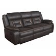 Pemberly Row 3-piece Faux Leather Upholstered Motion Living Room Set Brown