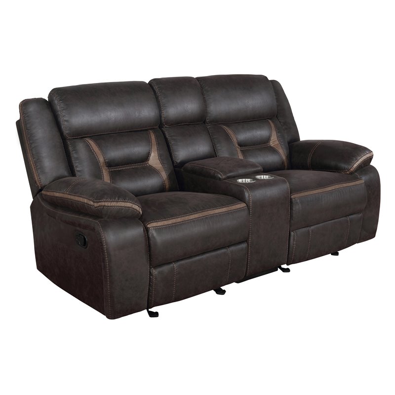 Pemberly Row 3-piece Faux Leather Upholstered Motion Living Room Set Brown