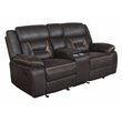 Pemberly Row 3-piece Faux Leather Upholstered Motion Living Room Set Brown