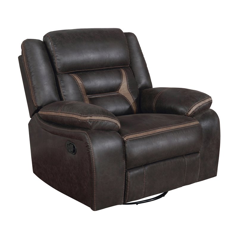 Pemberly Row 3-piece Faux Leather Upholstered Motion Living Room Set Brown