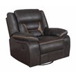 Pemberly Row 3-piece Faux Leather Upholstered Motion Living Room Set Brown