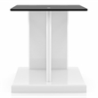 Pemberly Row Modern Glass Top 3-Piece Coffee Table Set in White
