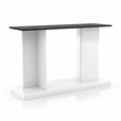 Pemberly Row Modern Glass Top 3-Piece Coffee Table Set in White