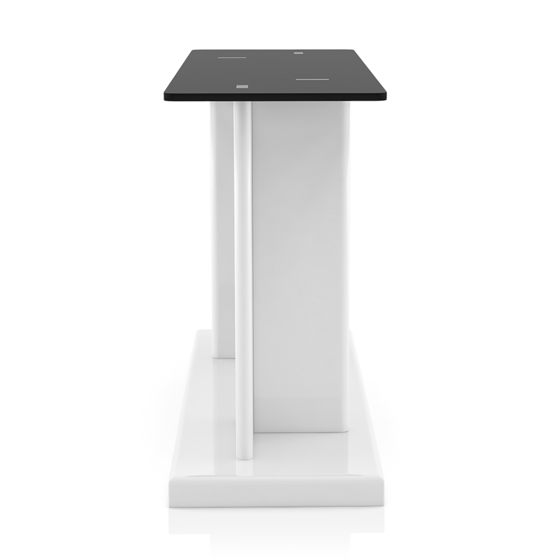 Pemberly Row Modern Glass Top 3-Piece Coffee Table Set in White