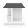 Pemberly Row Modern Glass Top 3-Piece Coffee Table Set in White