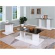 Pemberly Row Modern Glass Top 3-Piece Coffee Table Set in White
