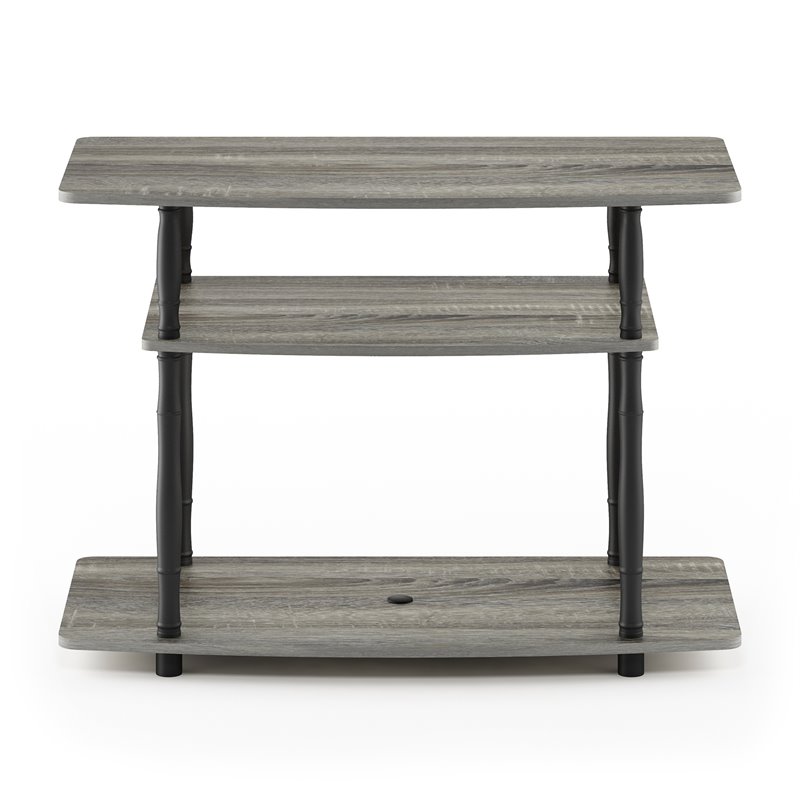 Pemberly Row No Tools Wood 3-Tier TV Stand for TV up to 32