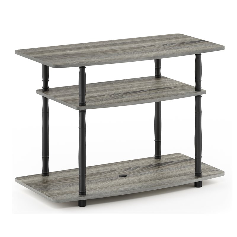 Pemberly Row No Tools Wood 3-Tier TV Stand for TV up to 32