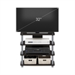Pemberly Row Wood 4-Tier Petite TV Stand for TV up to 25