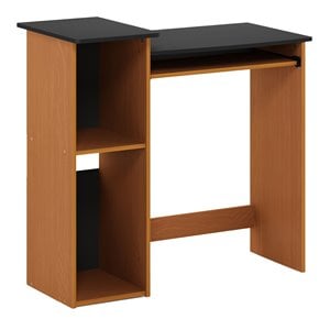 Pemberly Row Wood Multipurpose Computer Writing Desk in Light Cherry/Black