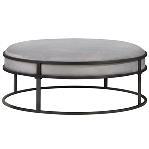 Pemberley Row Velvet Gray Ottoman Round 39.5&quot Unassembled