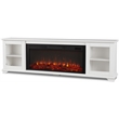 Pemberly Row Solid Wood Landscape Media Electric Fireplace in White