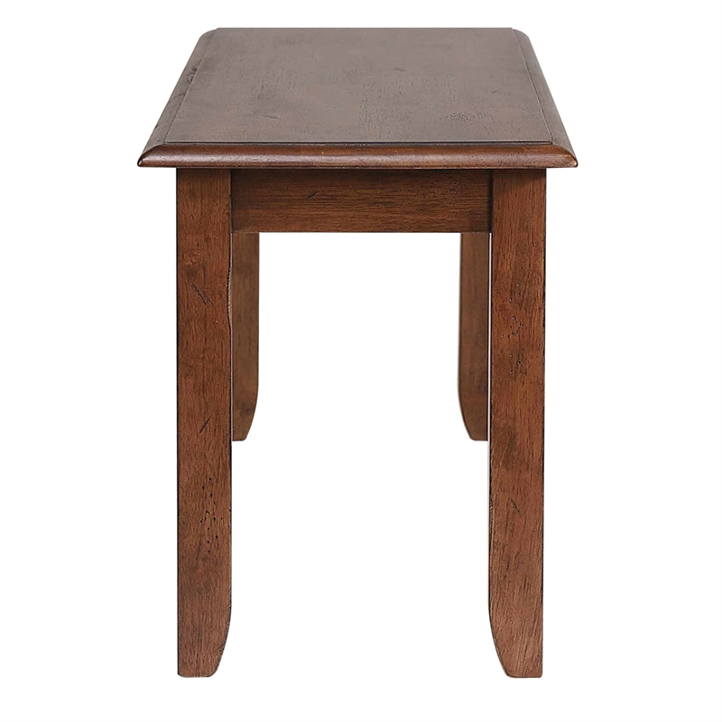 Pemberly Row Modern 42-in Dining Bench Amish Brown Solid Wood