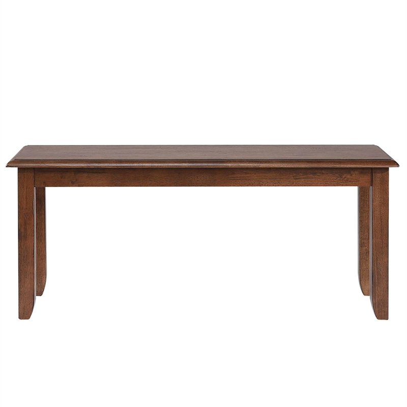 Pemberly Row Modern 42-in Dining Bench Amish Brown Solid Wood