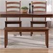 Pemberly Row Modern 42-in Dining Bench Amish Brown Solid Wood