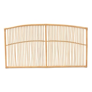 Pemberly Row Modern Brown Rattan Queen Size Wall-mount Headboard