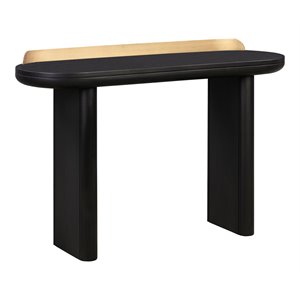 Pemberly Row 32&quotH Acacia & MDF Wood Desk/Console Table in Black