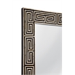 Pemberly Row Natural Bone Floor Mirror in Black Engineered Wood