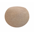 Pemberly Row Modern Round Pouf in Beige Wool with Polyester Filling